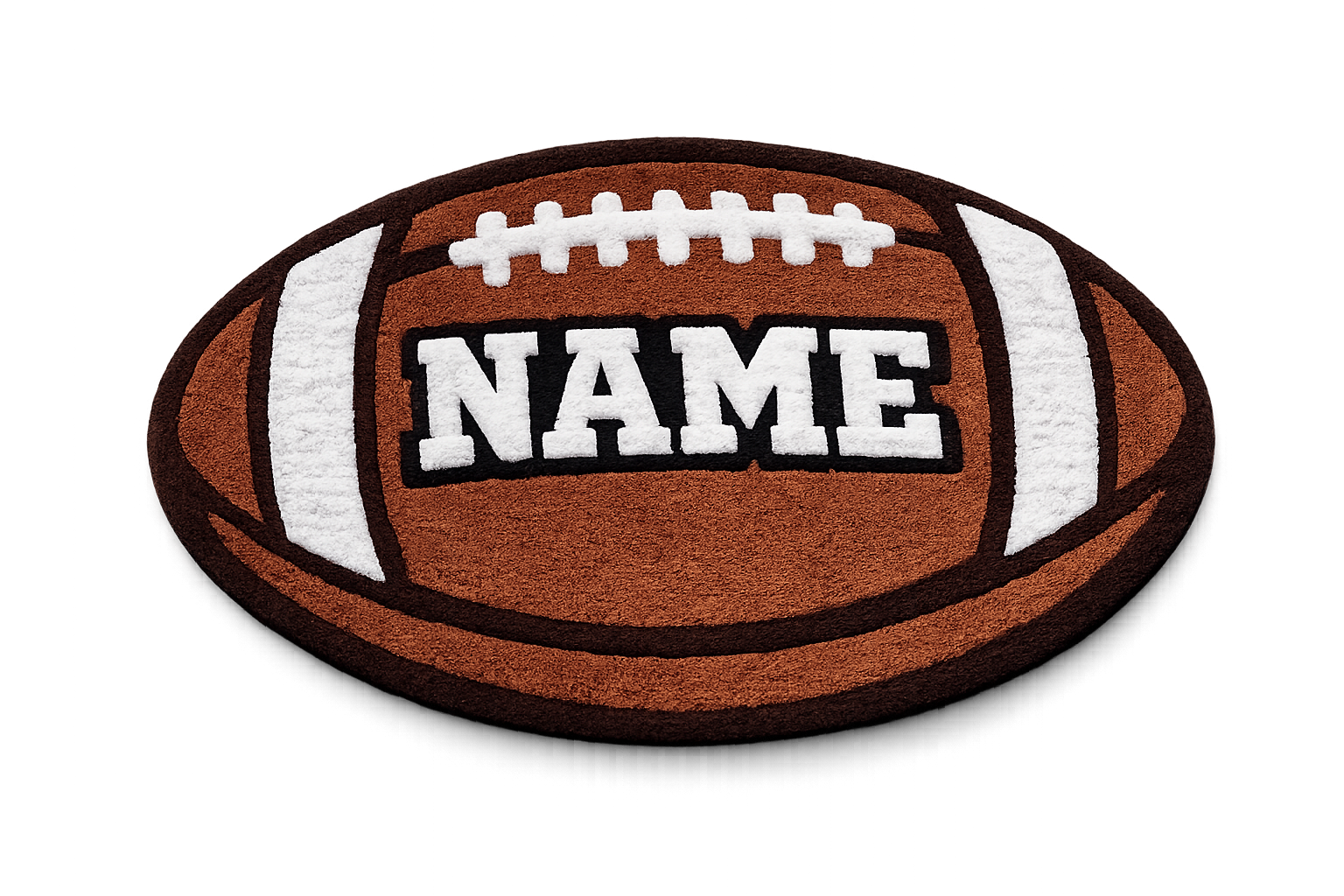 Personalized Football Tufted Rug – Custom Name Football Rug – Handmade Sports Rug – Kids Room, Nursery & Game Room Decor