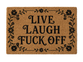Live Laugh F*ck Off Doormat – Funny Coir Welcome Mat, Sarcastic Door Mat, Floral Entry Rug, Adult Humor Home Decor Gift