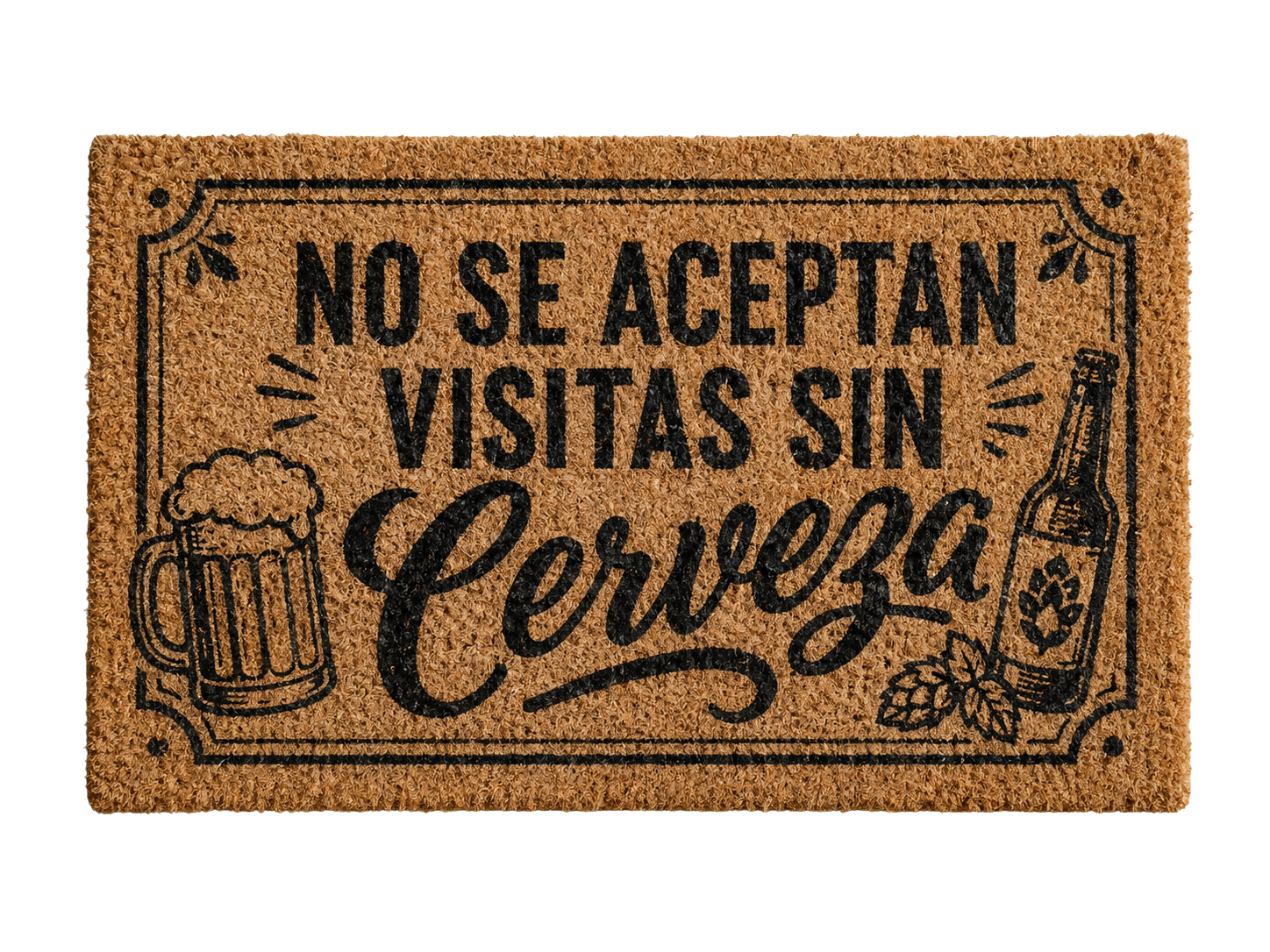 Funny Spanish Doormat No Se Aceptan Visitas Sin Cerveza Beer Welcome Mat, Coir Door Mat, Latino Humor Decor, Housewarming Gift
