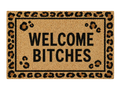 Welcome Bitches Doormat Funny Coir Welcome Mat, Leopard Print Door Mat, Sarcastic Entry Rug, Housewarming Gift, Bold Home Decor