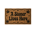 Stoner Welcome Mat A Stoner Lives Here Funny Door Mat, Cannabis Leaf Doormat, Coir Entry Rug, Novelty Housewarming Gift