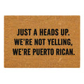 Funny Puerto Rican Doormat We’re Not Yelling We’re Puerto Rican Welcome Mat, Coir Door Mat, Cultural Humor Gift, Entryway Rug
