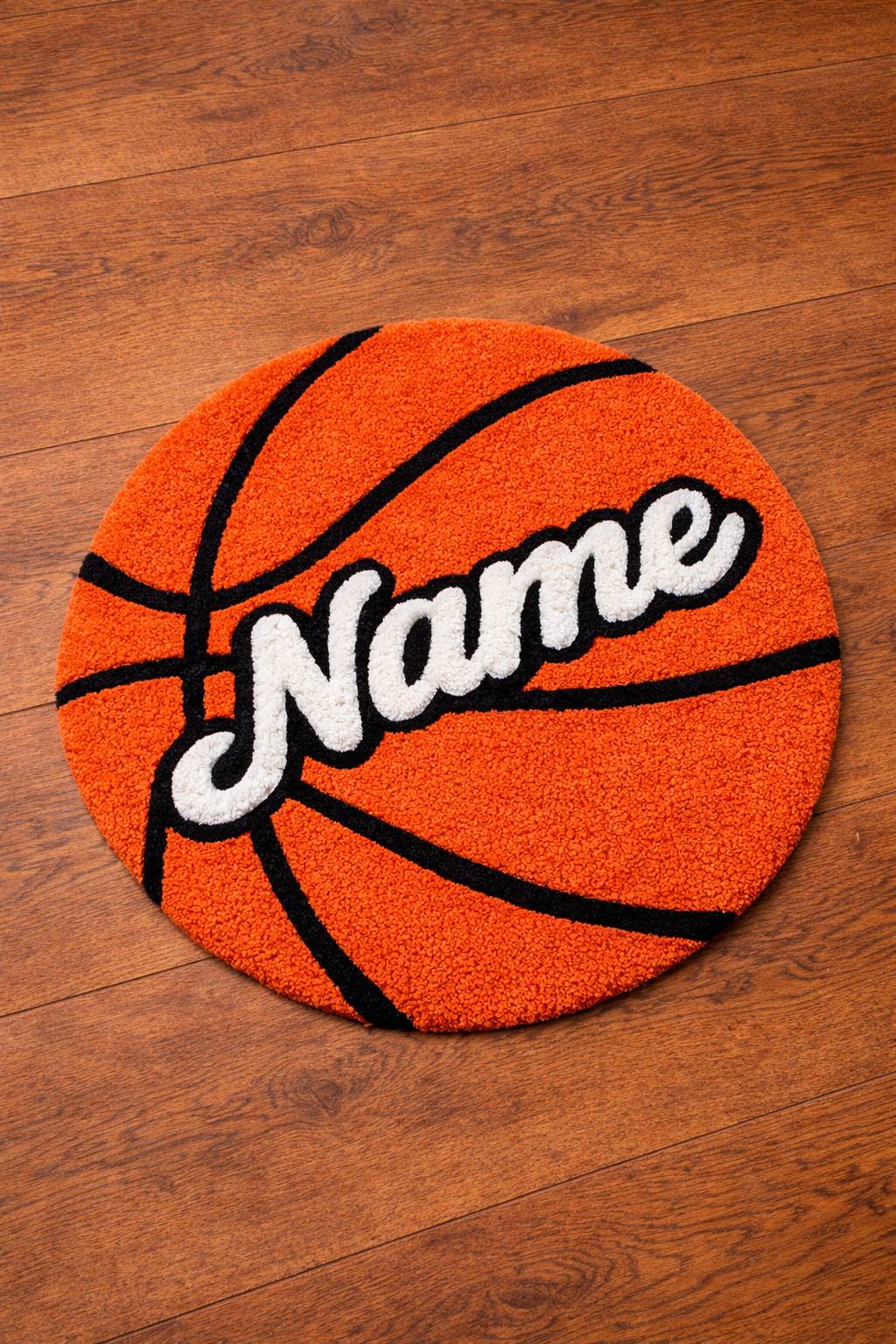 Personalized Basketball Rug with Name – Handmade Tufted Basketball Rug for Kids & Sports Lovers