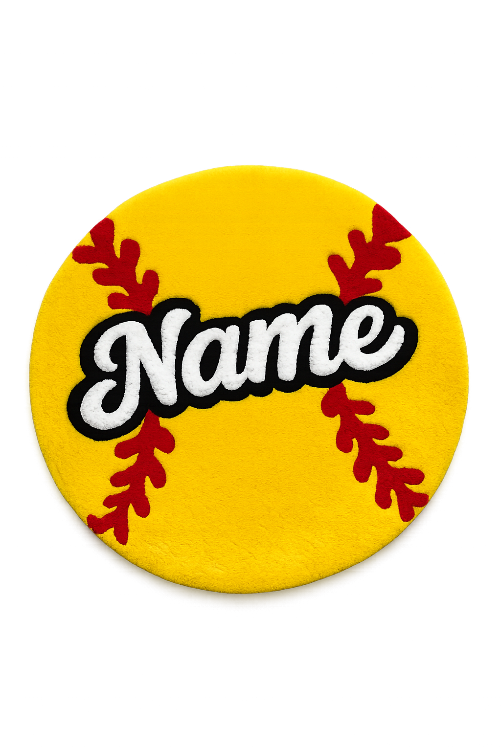 Personalized Softball Tufted Rug – Custom Name Softball Rug – Handmade Softball Room Decor for Girls & Kids