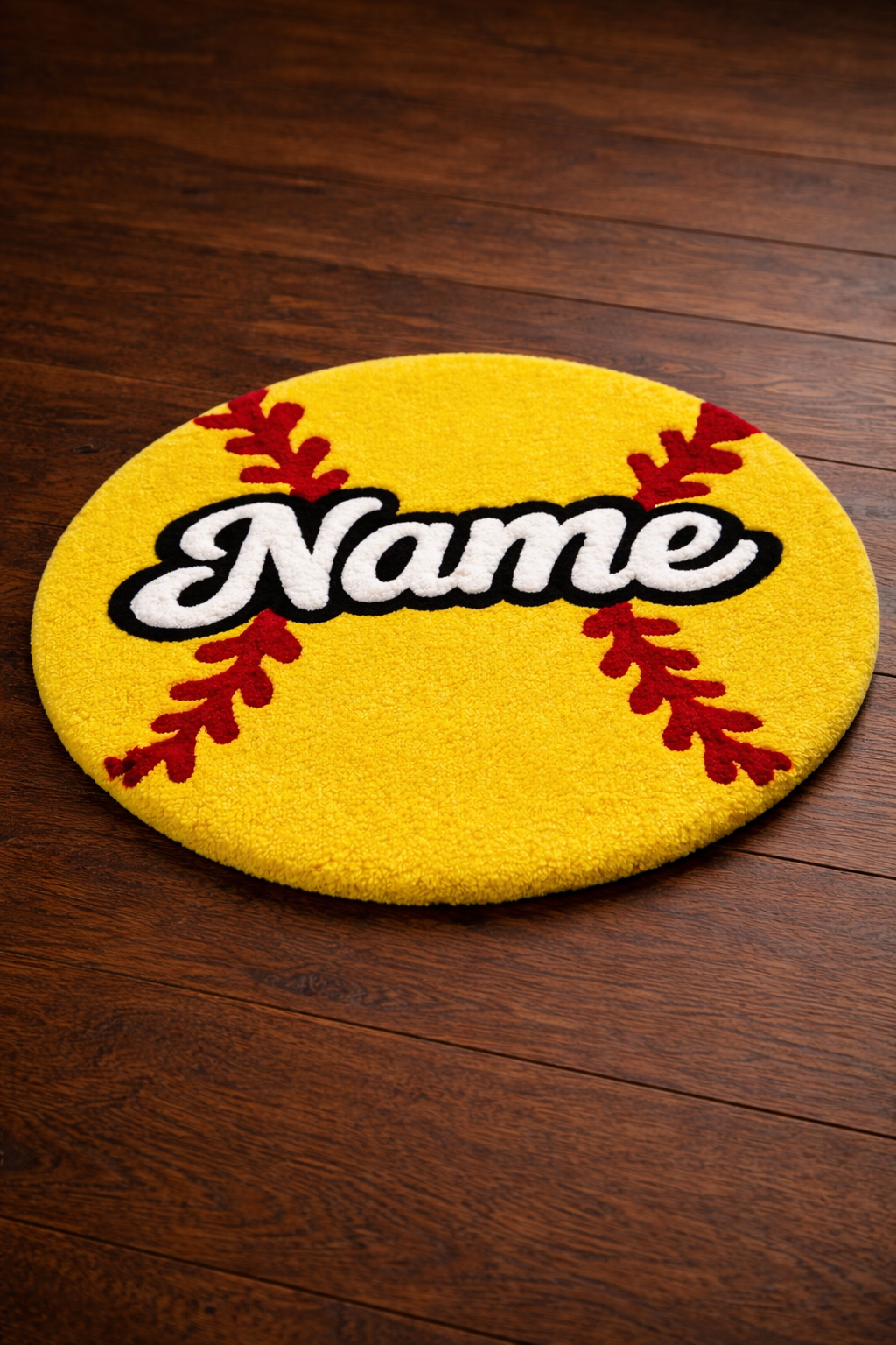 Personalized Softball Tufted Rug – Custom Name Softball Rug – Handmade Softball Room Decor for Girls & Kids