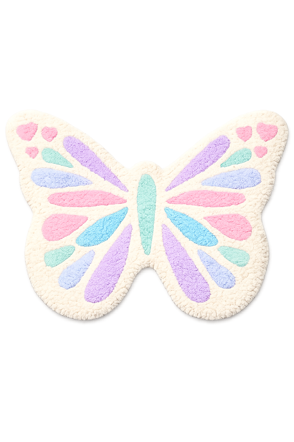 Pastel Butterfly Tufted Rug – Handmade Aesthetic Butterfly Rug, Cute Kawaii Room Decor, Soft Plush Area Rug for Bedroom & Dorm
